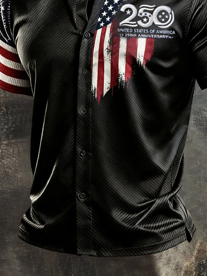 Men's Retro Independence Day Patriot Short-Sleeve Shirt