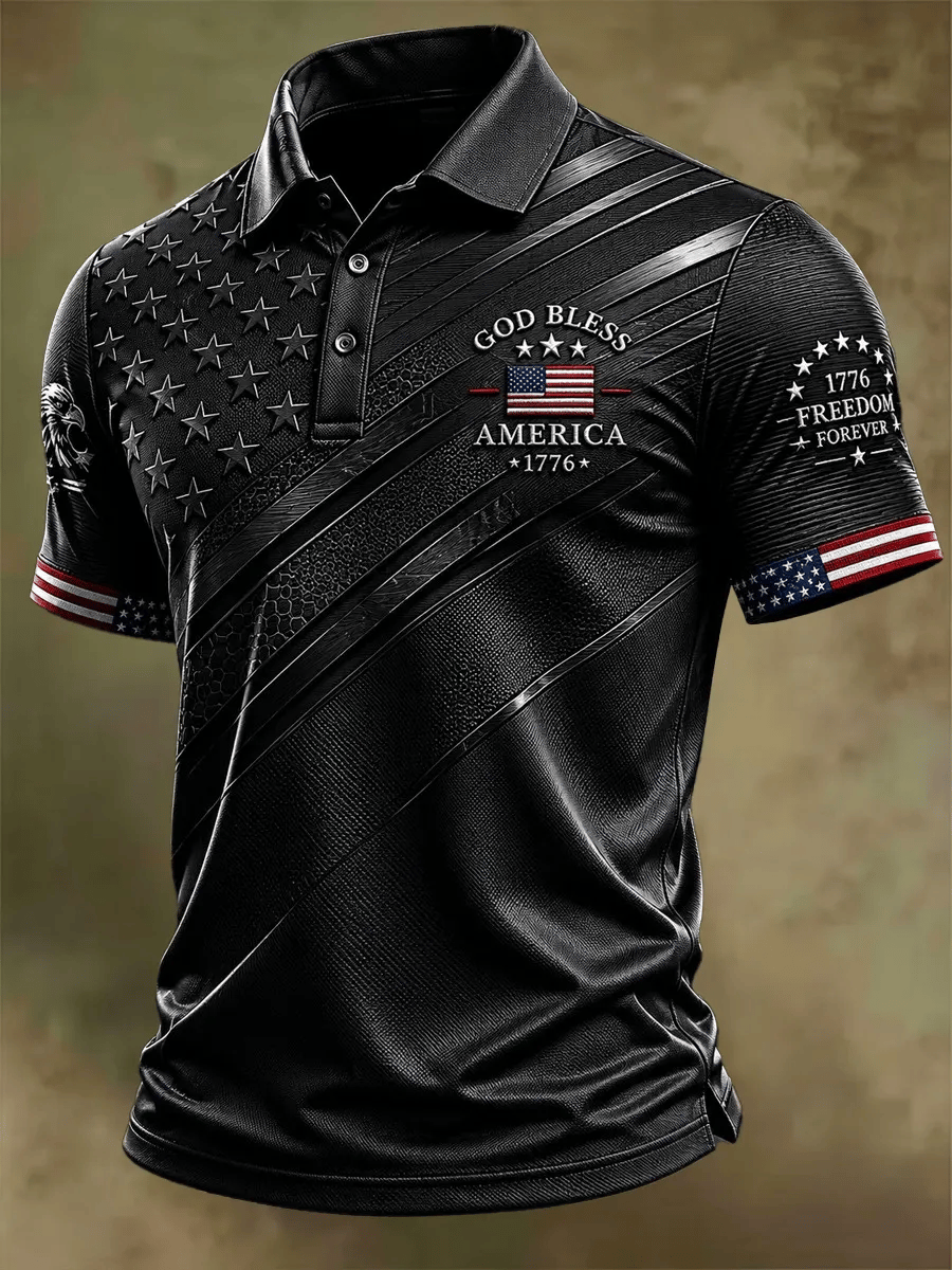 Men's USA 1776-2026 Freedom Printed Polo Shirt