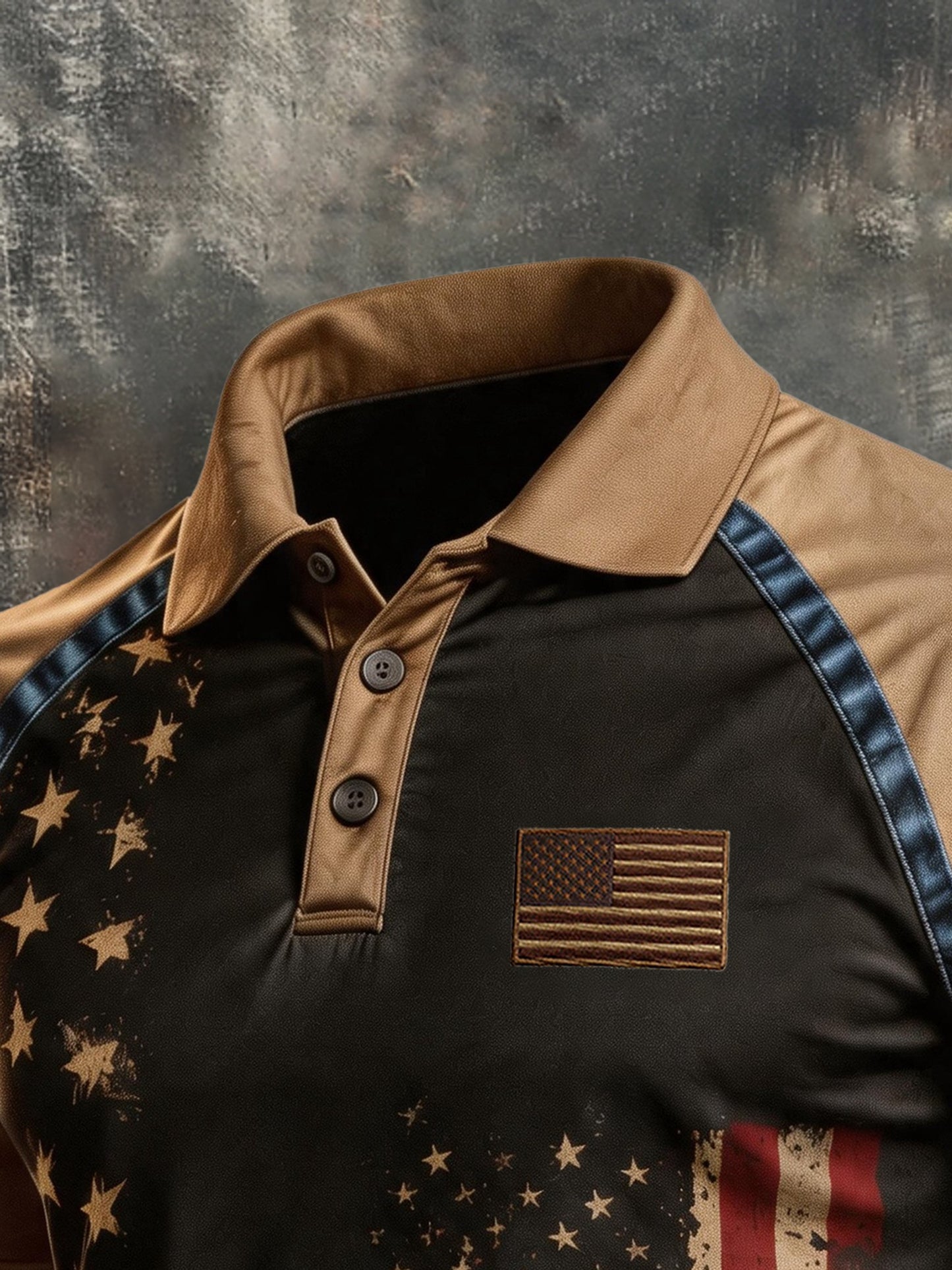 Men's Retro "Patriot" Color-Block Short-Sleeve Polo Shirt
