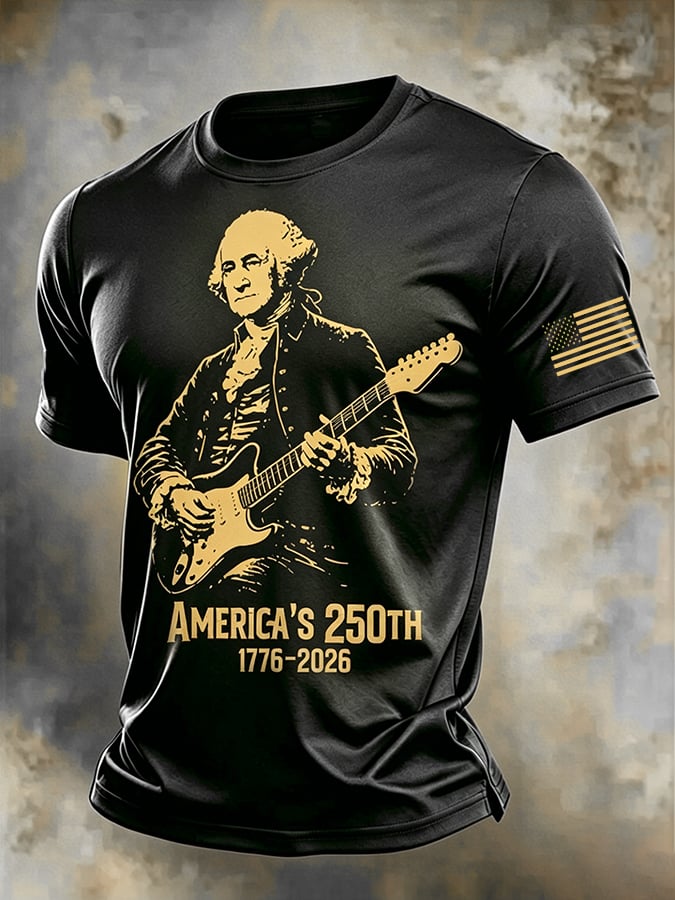 Men's America's 250th Anniversary Print Casual T-shirt