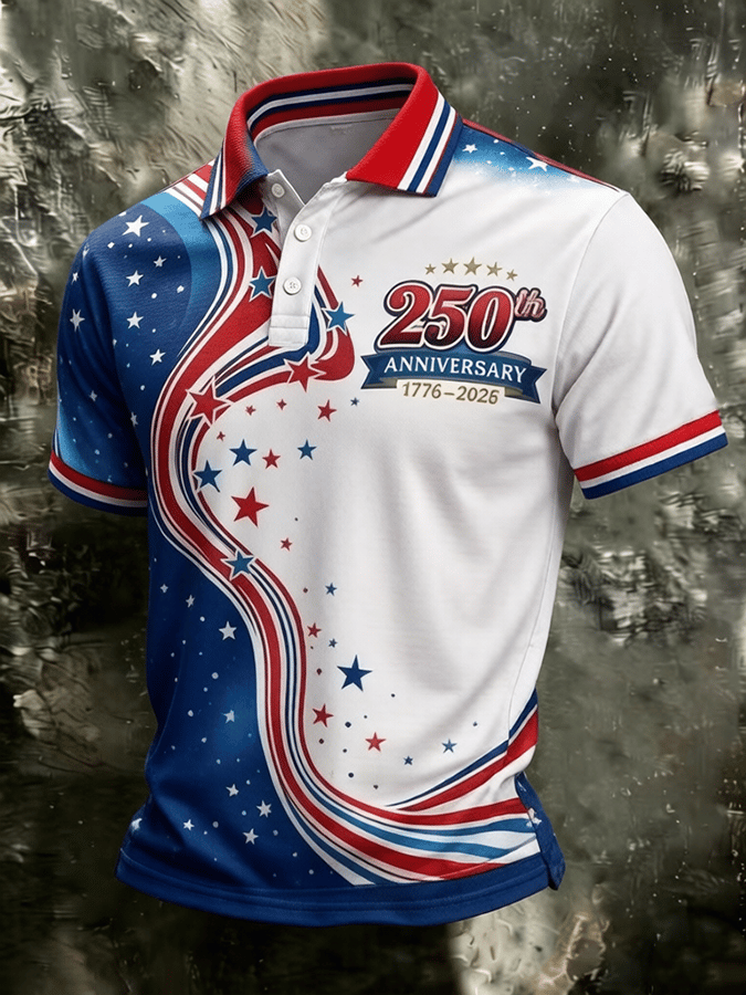 Men's U.S. 250th Anniversary Short-Sleeve Printed Polo Shirt