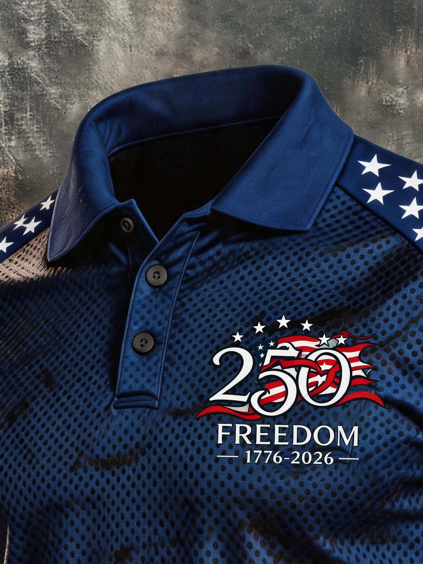 Men's Retro "Patriot" Color-Block Short-Sleeve Polo Shirt