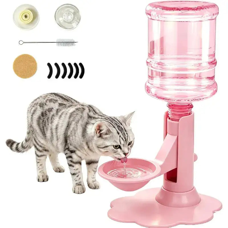 Gravity-Fed Pet Water Dispenser – Adjustable No-Electric Cat & Small Dog Water Bowl