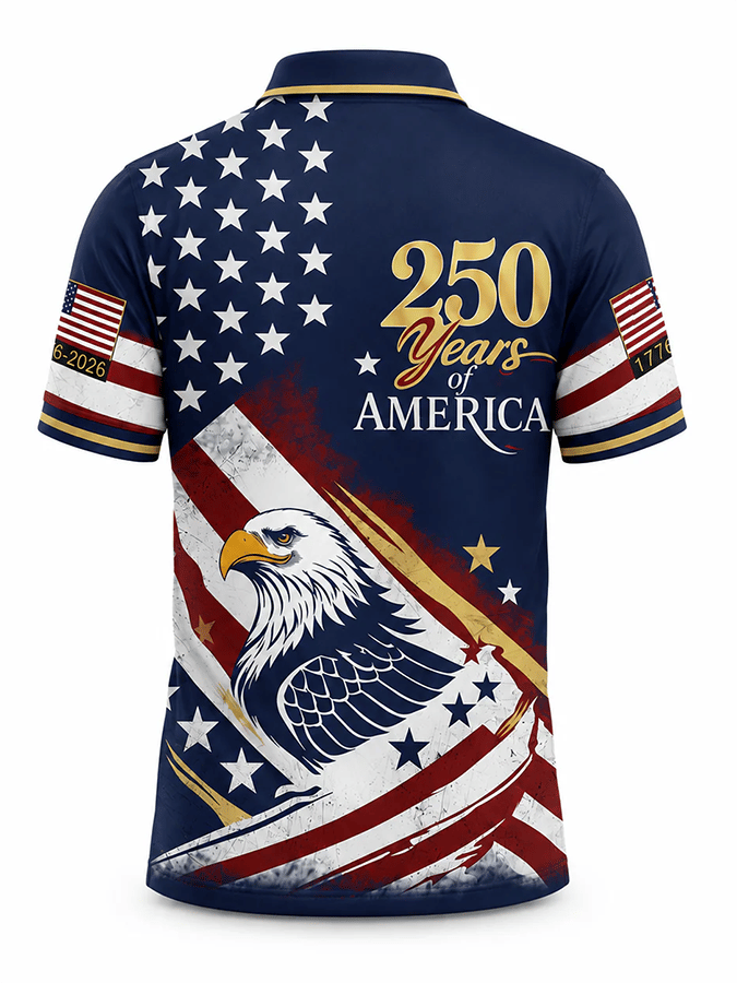 Patriotic Eagle 1776-2026 - USA 250th Anniversary Polo Shirt