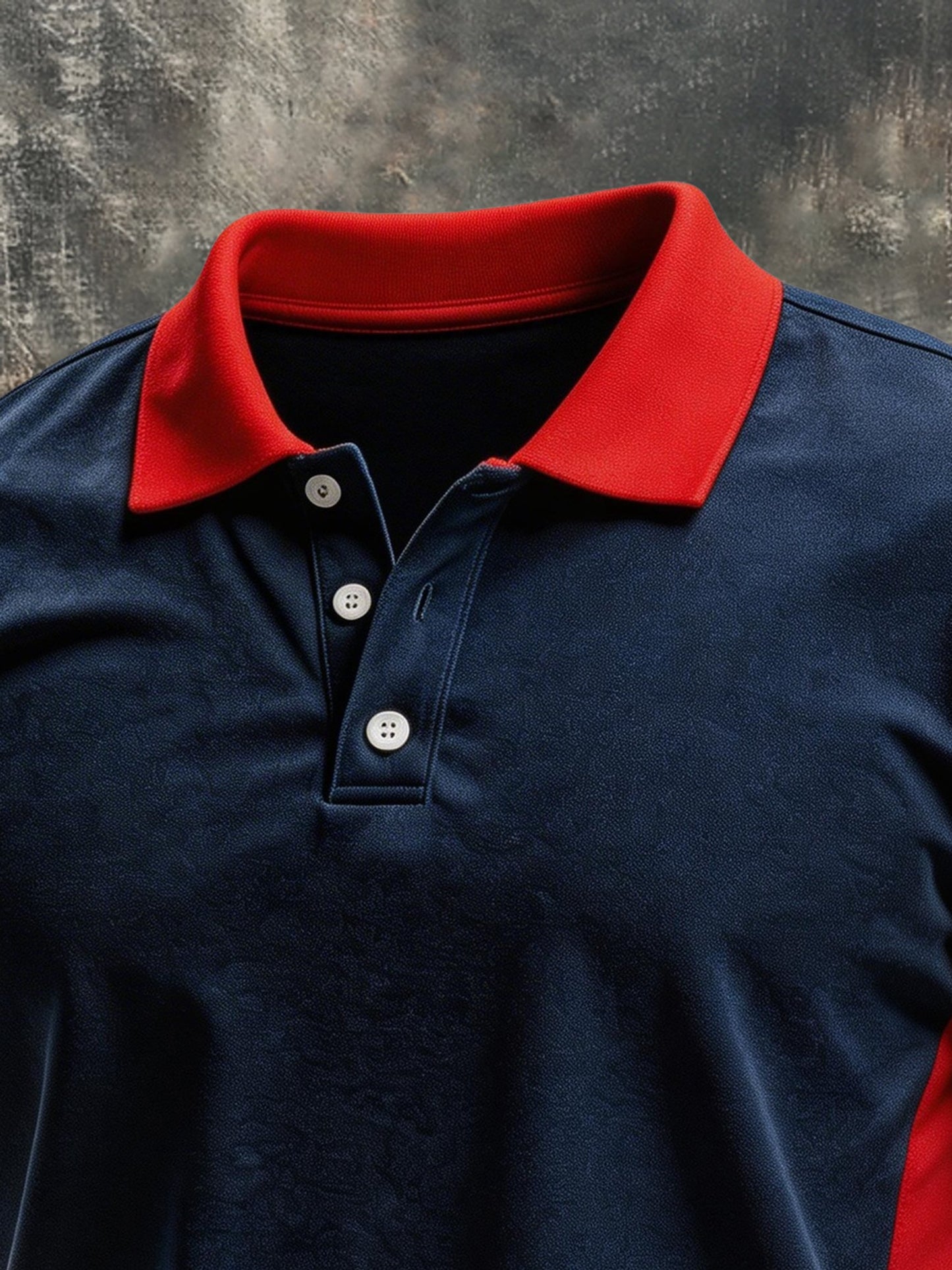 Men's Retro Patriot Color Block Polo Collar Short Sleeve