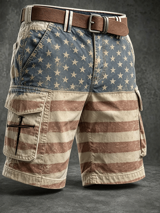 Patriotic Commemorative Art Design Retro Men's Shorts
