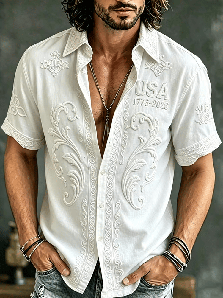 Men's U.S. 250th Anniversary Waffle-Knit Short-Sleeve Shirt