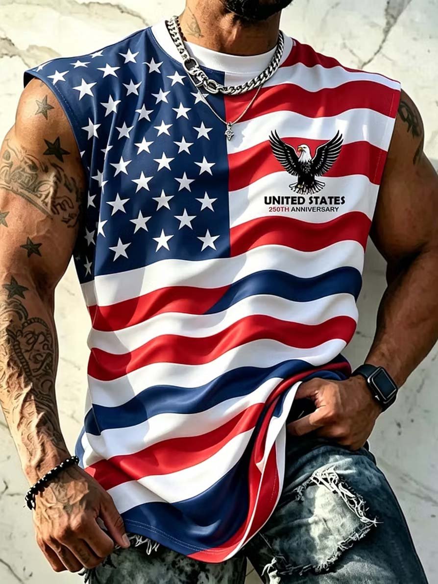 Men's 250th Anniversary Print Crew Neck Vest