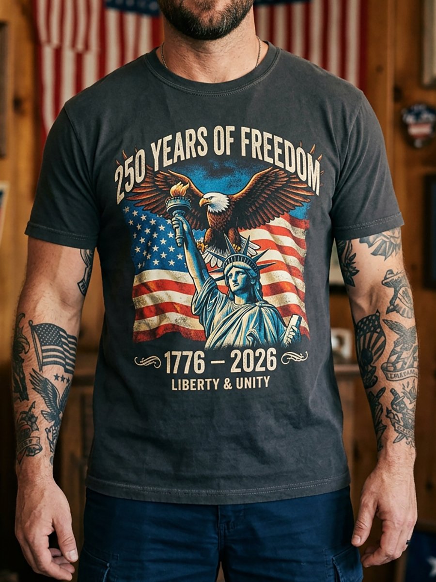 Men's American Anniversary Short-Sleeve Crew Neck T-Shirt