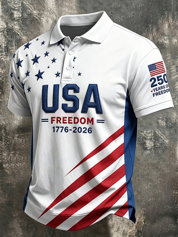 Men's U.S. 250th Anniversary Commemorative Printed Polo Shirt