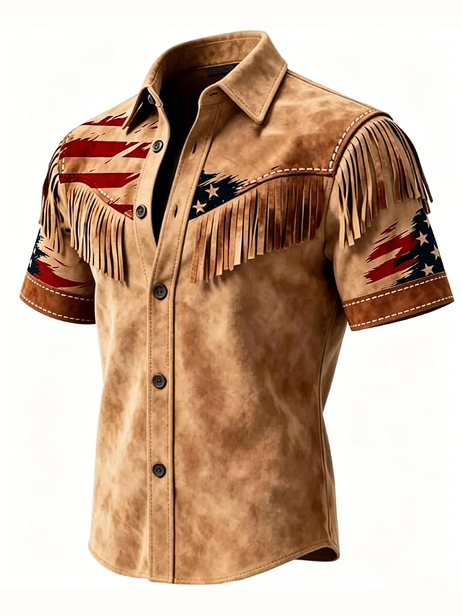 Men's vintage American 250th anniversary distressed Western shirt