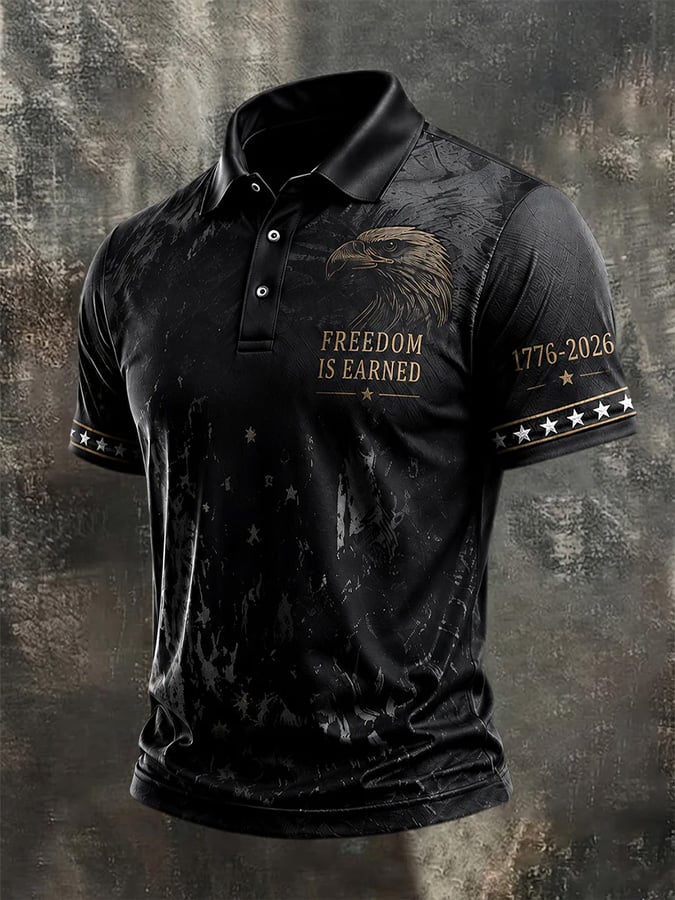 Men's Casual U.S. 250th Anniversary Print Polo Shirt