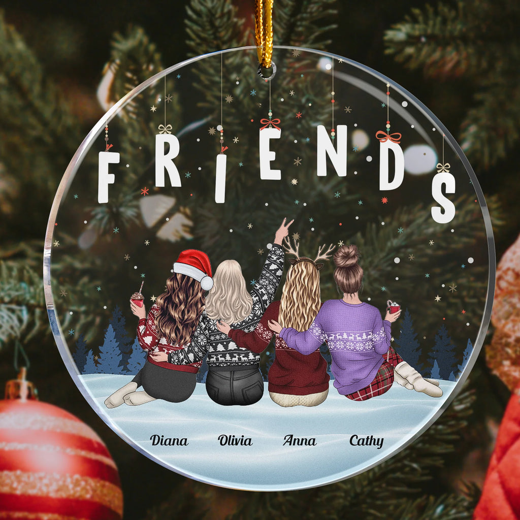With Friends Forever - Personalized Acrylic Ornament - Gift For Friend