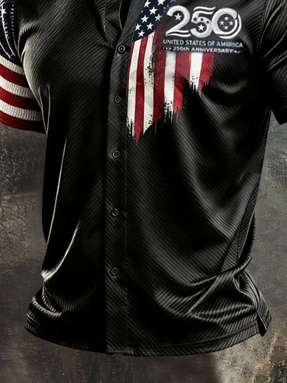 Men's Retro Independence Day Patriot Short-Sleeve Shirt