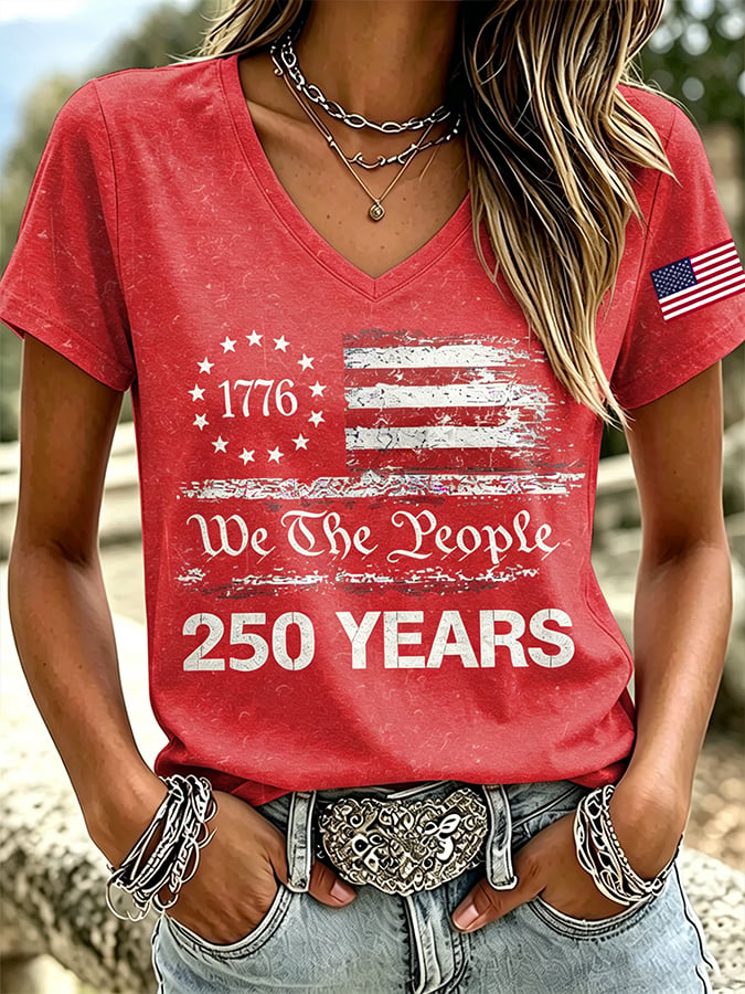 Women's Retro American 250 Print T-Shirt