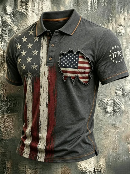 Men's 250th Anniversary Printed Casual Polo Shirt