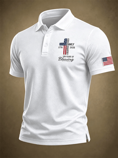 Men's USA 1776-2026 Freedom Printed Polo Shirt