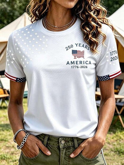 Women'S Casual Independence Day Printed Top