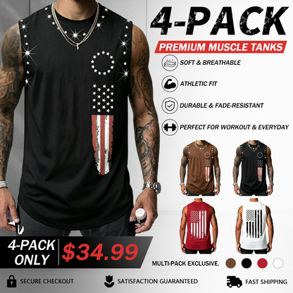 Men's American Flag Graphic Print Tank Top