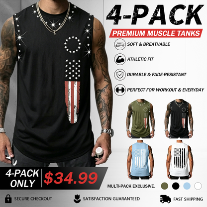 Men's American Flag Graphic Print Tank Top