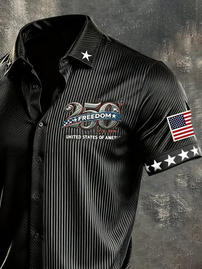 Men's Retro Independence Day Patriot Short-Sleeve Shirt
