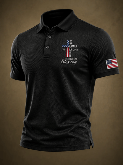 Men's USA 1776-2026 Freedom Printed Polo Shirt