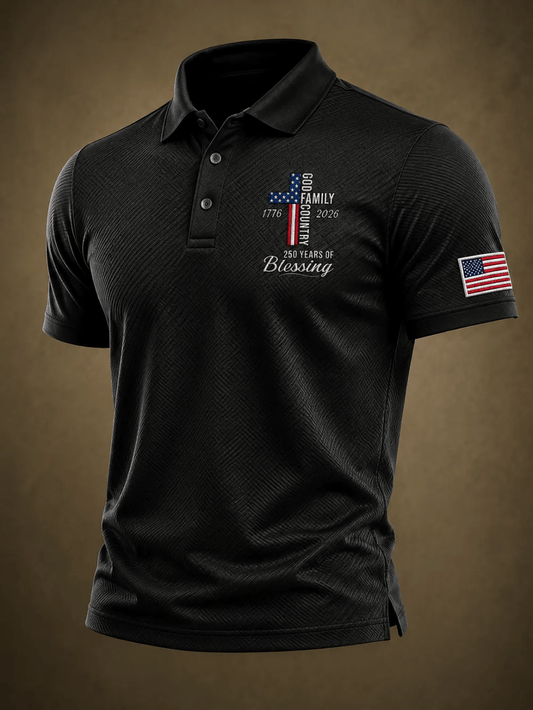 Men's USA 1776-2026 Freedom Printed Polo Shirt