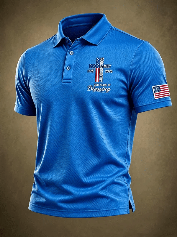 Men's USA 1776-2026 Freedom Printed Polo Shirt