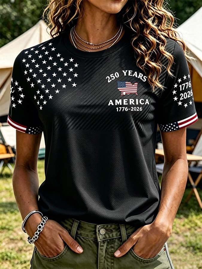Women'S Casual Independence Day Printed Top