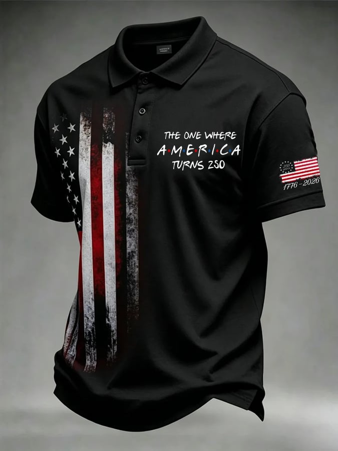 Men's The One Where America Turns 250 Years Print Polo Shirt