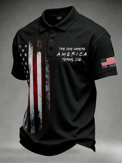 Men's The One Where America Turns 250 Years Print Polo Shirt