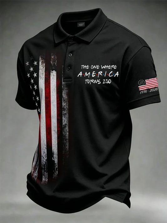 Men's The One Where America Turns 250 Years Print Polo Shirt