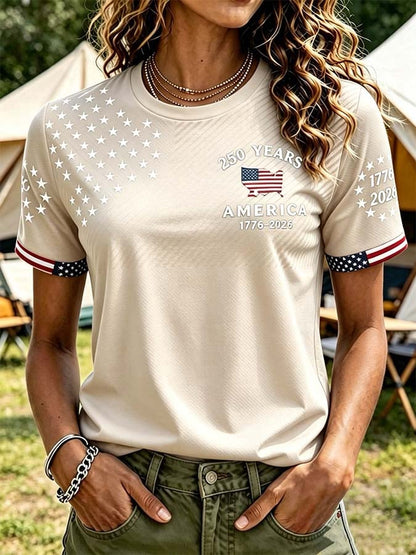 Women'S Casual Independence Day Printed Top
