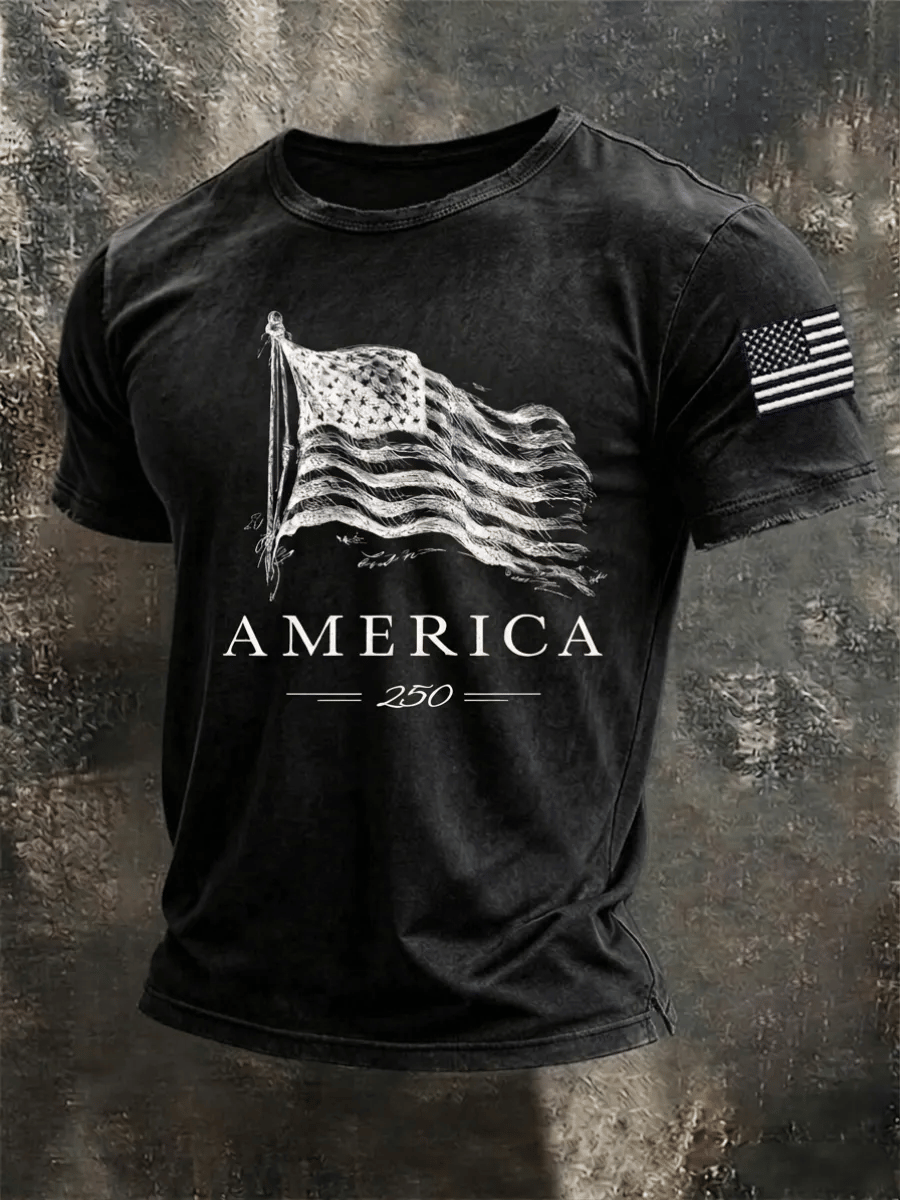 Men's 250th Anniversary Independence Day Art Printed Casual T-shirt