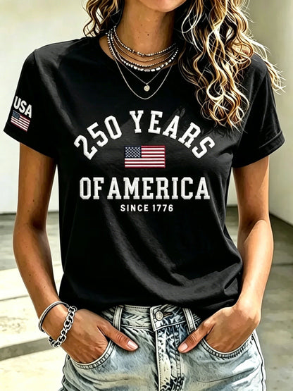 Women's 250th Anniversary of the United States Printed T-shirt