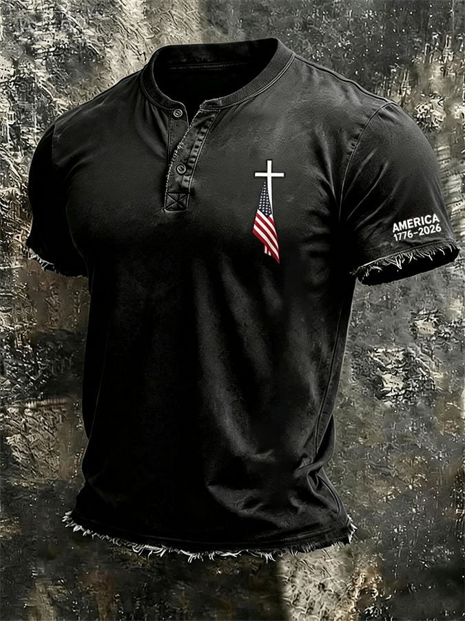 Men'S 250Th Anniversary Printed Casual T-Shirt