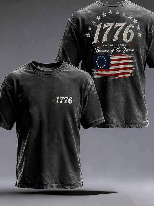 Men's 250th Anniversary Independence Day Art Printed Casual T-shirt