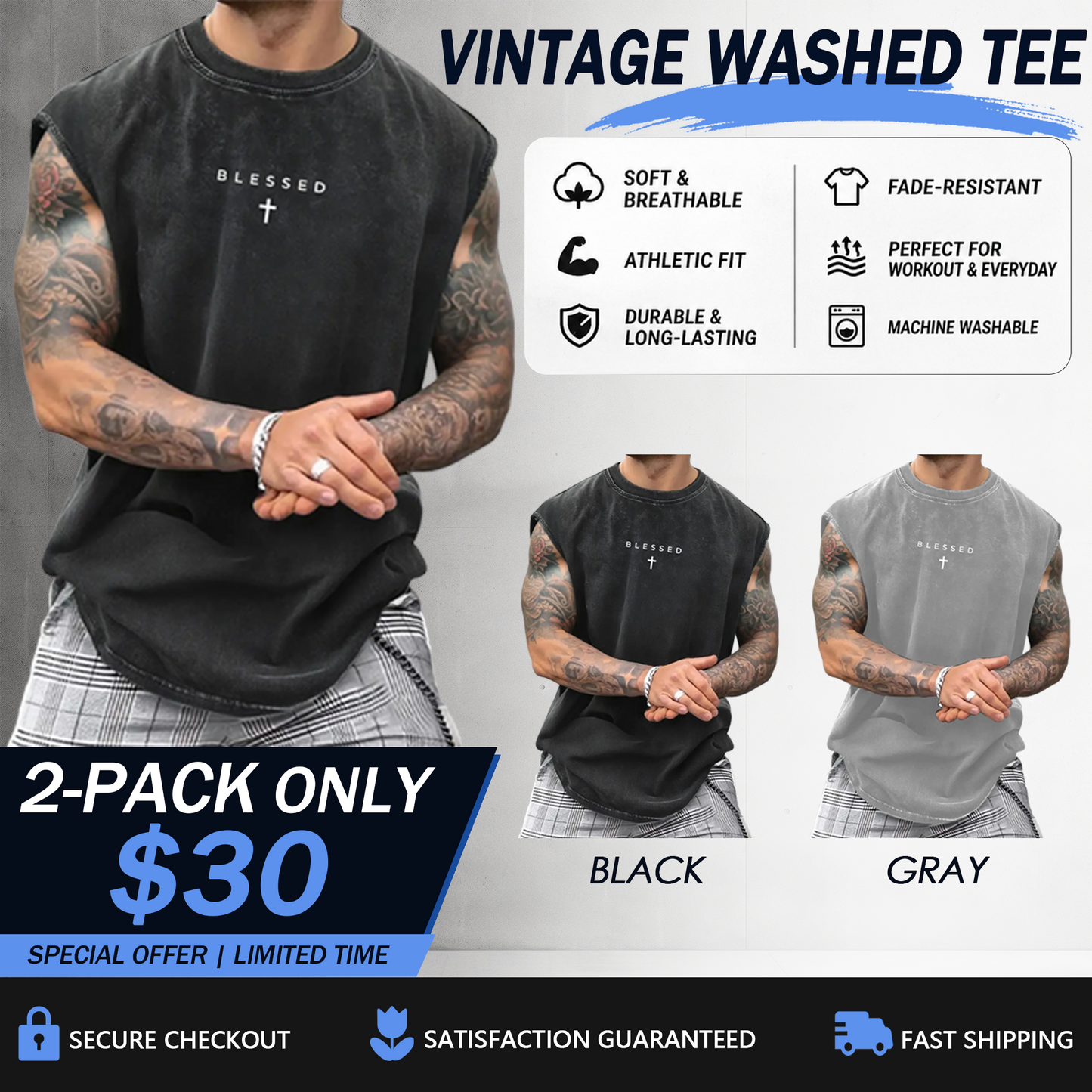 Men’s Sleeveless Graphic Tank