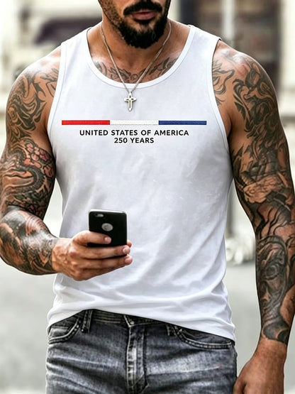 Men's United States 250TH Anniversary Print Casual Tank Top