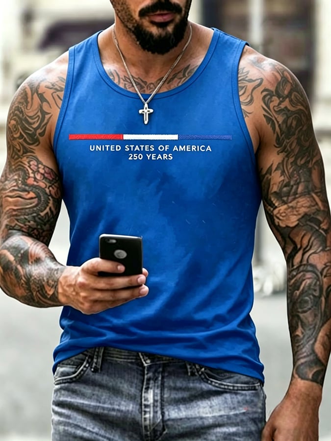 Men's United States 250TH Anniversary Print Casual Tank Top