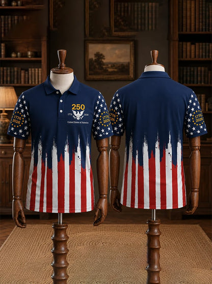 Patriotic Eagle 1776-2026 - USA 250th Anniversary Polo Shirt