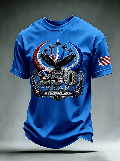 Men's USA 1776-2026 Freedom Printed Casual T-shirt