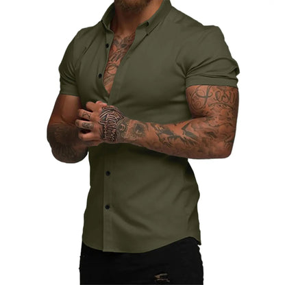 Men's Wrinkle-Free Muscle Fit Dress Shirts