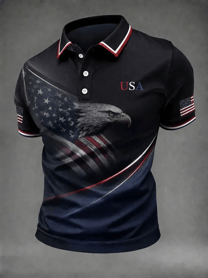 Men's250th Anniversary Print Casual Polo Shirt