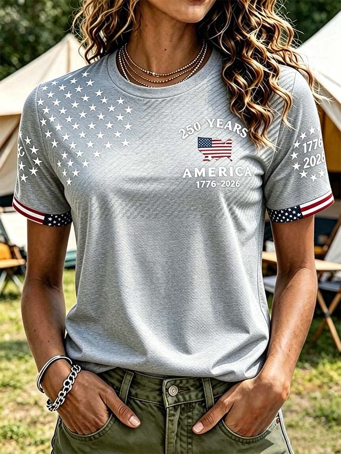 Women'S Casual Independence Day Printed Top