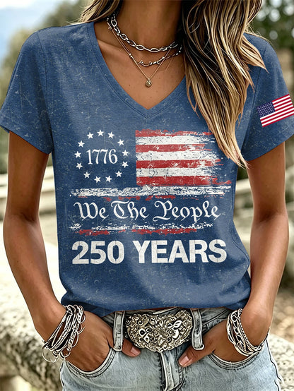 Women's Retro American 250 Print T-Shirt