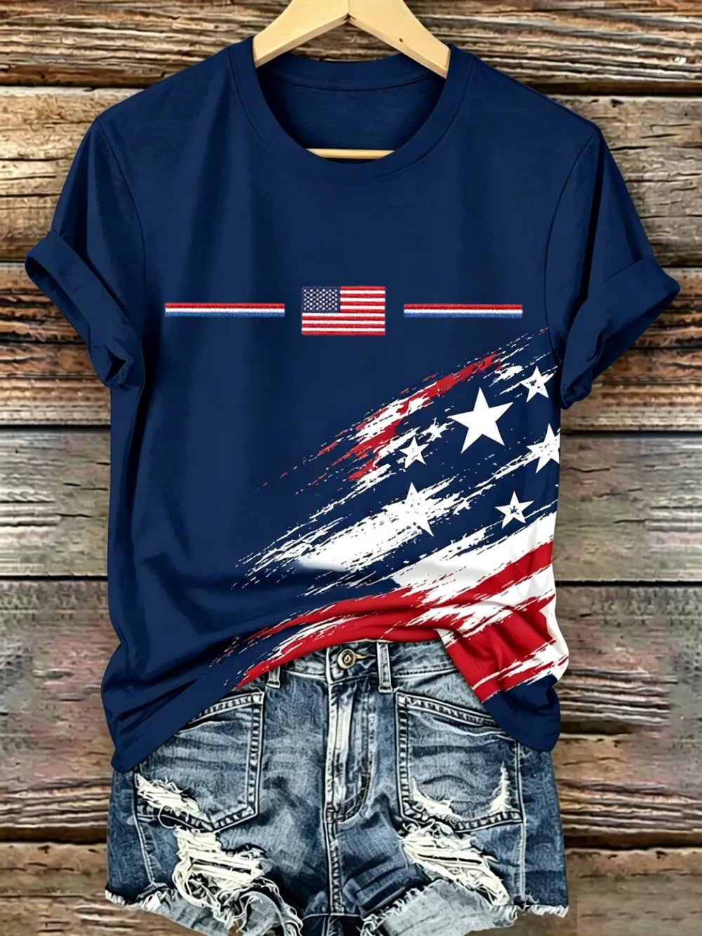 Women's America 250 1776-2026 Freedom Print V Neck T-shirt