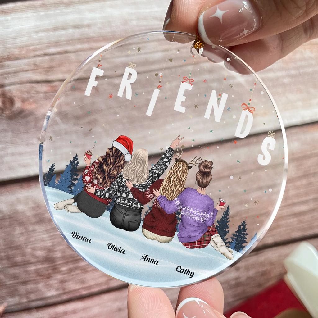 With Friends Forever - Personalized Acrylic Ornament - Gift For Friend