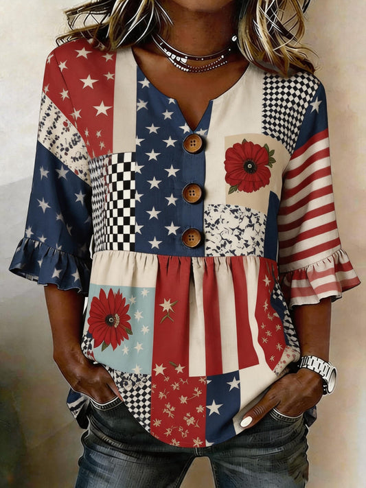 Women's 250th Anniversary of the Founding of the United States Print Top