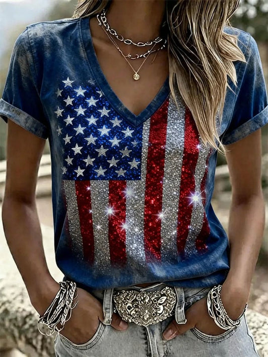 Women's Casual Print Short-Sleeve T-Shirt